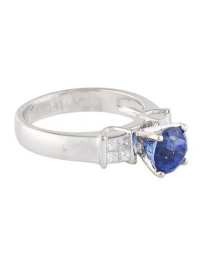 Pre-owned Ring 18k 2.05ct Sri Lankan Sapphire & Diamond Cocktail  In Multi