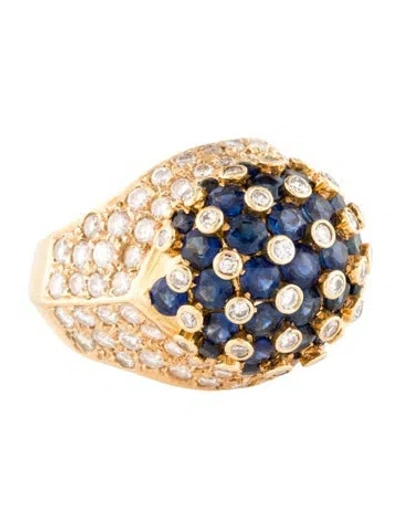 Pre-owned Ring 18k 2.10ctw Sapphire & Diamond Cocktail  In Multi