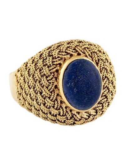 Pre-owned Ring 18k 2.16ctw Lapis Lazuli Dome Woven Band  In Multi