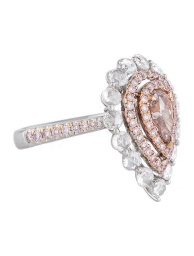 Pre-owned Ring 18k 2.20ctw Diamond Cocktail  In Multicolor