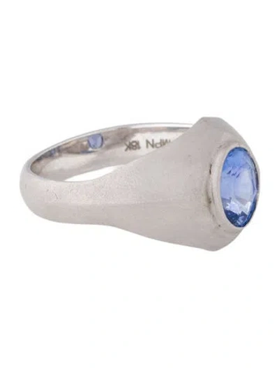 Pre-owned Ring 18k 2.23ct Sapphire Signet  In Multi