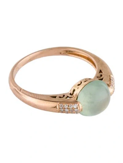 Pre-owned Ring 18k 2.28ct Jadeite & Diamond  In Multi