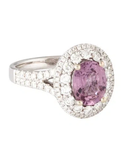 Pre-owned Ring 18k 2.32ct Sapphire & Diamond Cocktail  In Multicolor