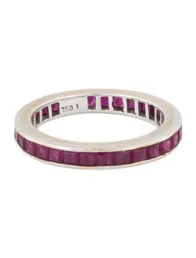 Pre-owned Ring 18k 2.32ctw Ruby Eternity  In Multi