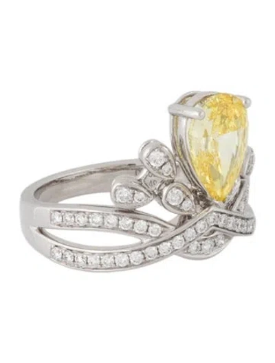 Pre-owned Ring 18k 2.34ctw Lab-grown Diamond Cocktail  In Multicolor