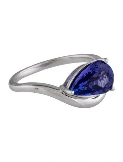 Pre-owned Ring 18k 2.40ct Tanzanite Cocktail  In Multicolor
