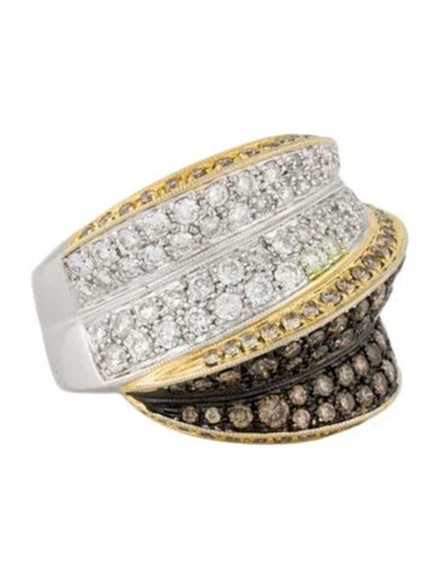 Pre-owned Ring 18k 2.48ctw Diamond Wave Band In Multi