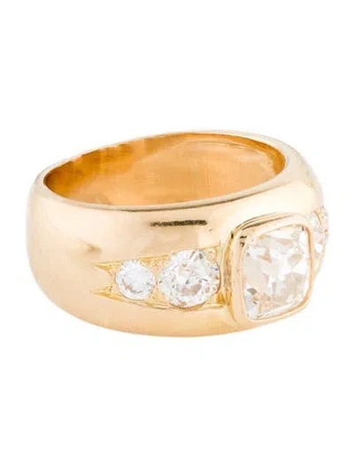 Pre-owned Ring 18k 2.64ctw Diamond Signet  In Multi