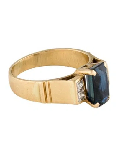 Pre-owned Ring 18k 2.66ct Sapphire & Diamond Cocktail  In Multi