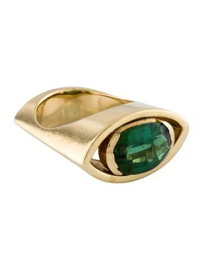 Pre-owned Ring 18k 2.67ct Tourmaline Cocktail  In Multi