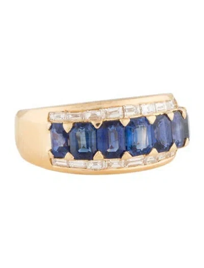 Pre-owned Ring 18k 2.72ctw Sapphire & Diamond Band In Multi