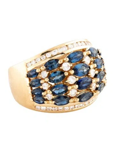 Pre-owned Ring 18k 2.77ctw Sapphire & Diamond Band  In Multi
