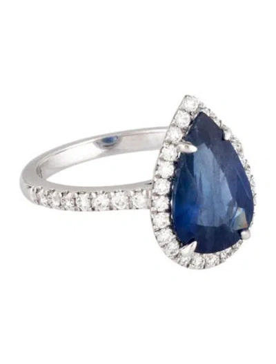 Pre-owned Ring 18k 2.85ct Sapphire & Diamond  In Multicolor