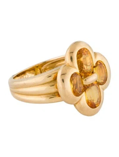 Pre-owned Ring 18k 2.85ctw Sapphire Cocktail  In Multi