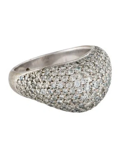 Pre-owned Ring 18k 2.88ctw Diamond Pave Dome Cocktail  In Multi