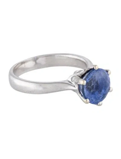 Pre-owned Ring 18k 2.93ct Unheated Sri Lankan Sapphire & Diamond Cocktail  In Multi