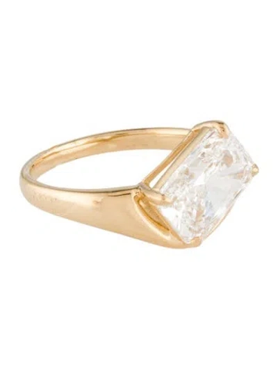 Pre-owned Ring 18k 3.01ctw Lab-grown Engagement  In Multi