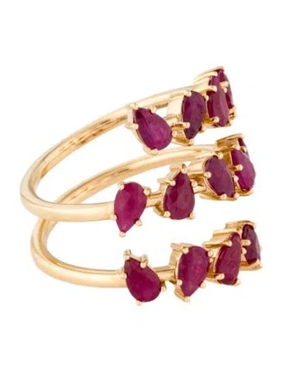 Pre-owned Ring 18k 3.04ctw Ruby Band  In Multi
