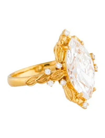 Pre-owned Ring 18k 3.09ct Lab-grown Diamond Engagement  In Multi