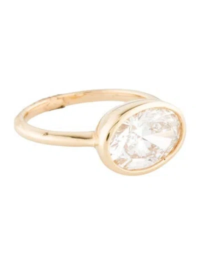 Pre-owned Ring 18k 3.09ct Lab-grown Diamond Engagement  In Multi