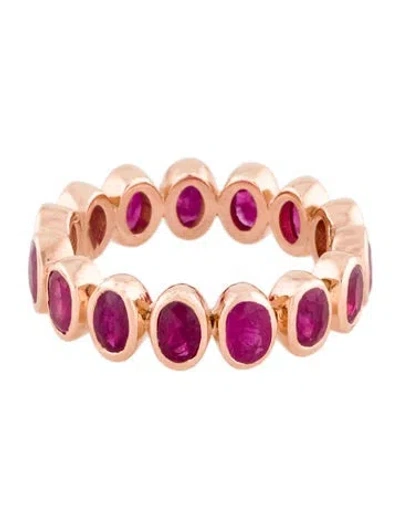 Pre-owned Ring 18k 3.29ctw Ruby Eternity  In Multi