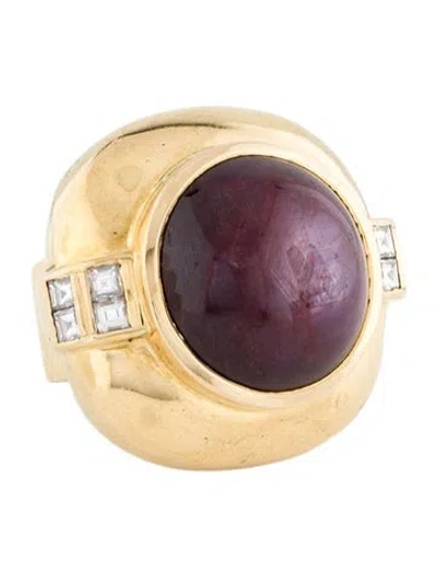 Pre-owned Ring 18k 34.82ctw Ruby & Diamond Cocktail  In Multicolor
