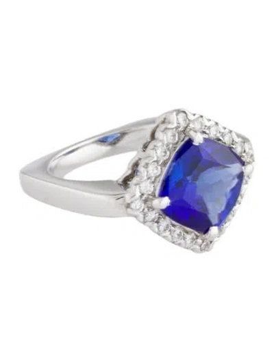 Pre-owned Ring 18k 3.61ct Tanzanite & Diamond Cocktail  In Multi