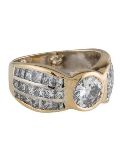 Pre-owned Ring 18k 3.70ctw Diamond Cocktail  In Multi