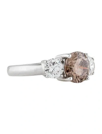Pre-owned Ring 18k 3.71ctw Diamond Three Stone Engagement  In Multi