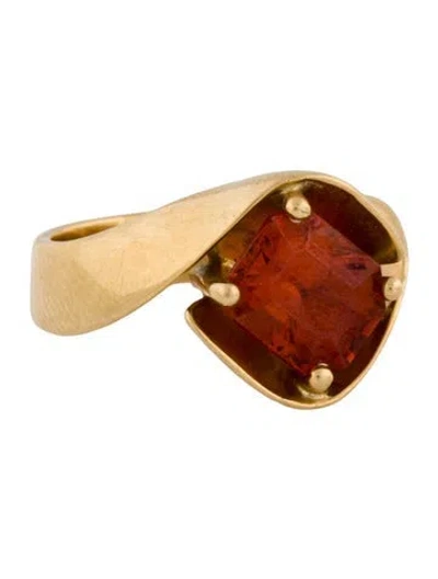 Pre-owned Ring 18k 3.75ct Garnet Cocktail  In Multi