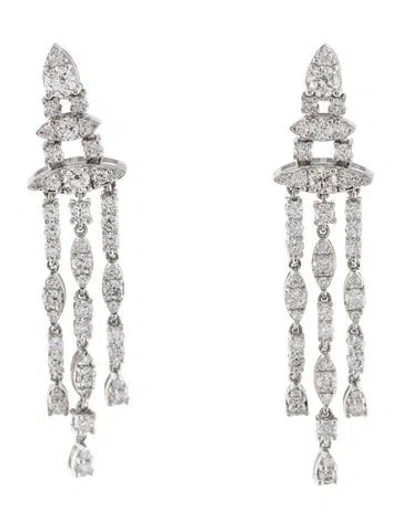 Pre-owned Ring 18k 3.81ctw Diamond Drop Ears In Multi