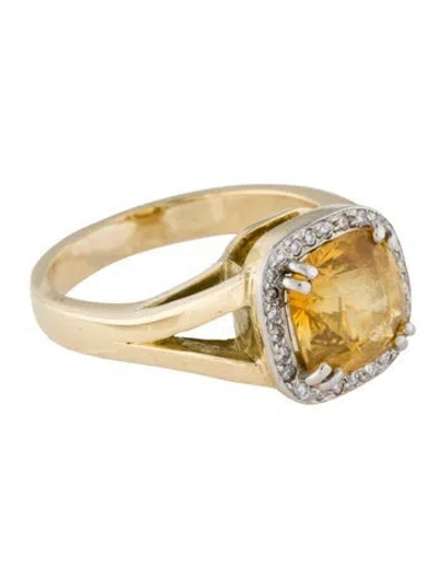 Pre-owned Ring 18k 3.84ct Sapphire & Diamond Cocktail  In Multi