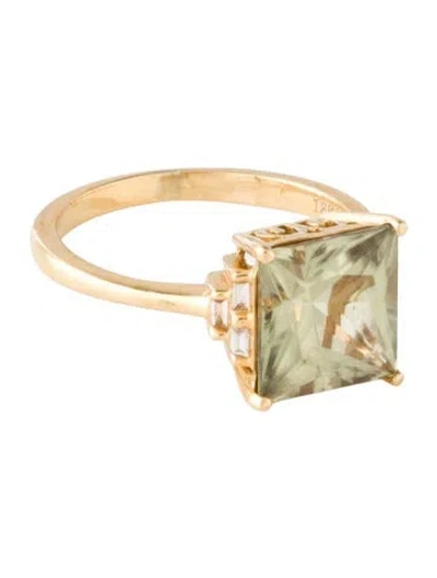 Pre-owned Ring 18k 4.01ct Diaspore & Diamond Cocktail  In Multicolor