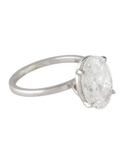 Pre-owned Ring 18k 4.01ctw Lab Grown Diamond Solitaire Engagement  In Multi