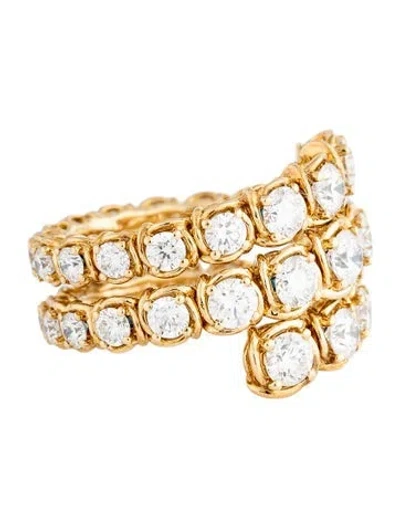 Pre-owned Ring 18k 4.06ctw Diamond Spiral Cocktail  In Multicolor
