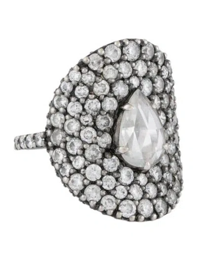 Pre-owned Ring 18k 4.15ctw Diamond Cocktail  In Multicolor