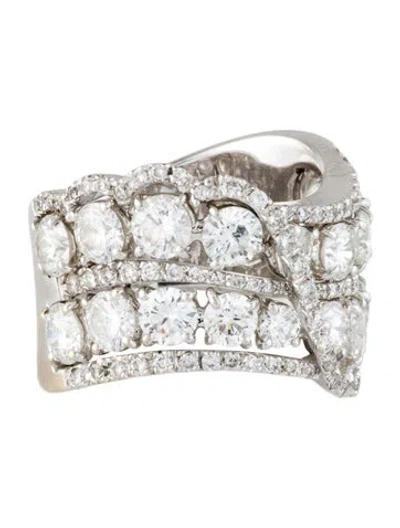Pre-owned Ring 18k 4.20ctw Diamond Cocktail  In Multi