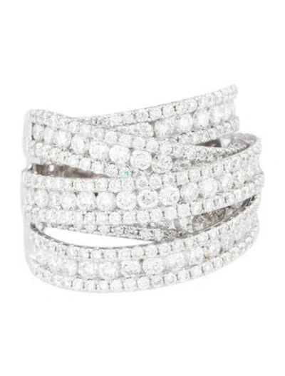Pre-owned Ring 18k 4.22ctw Diamond Multirow Band