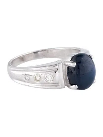 Pre-owned Ring 18k 4.23ct Sapphire & Diamond Cocktail  In Multi