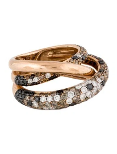Pre-owned Ring 18k 4.26ctw Diamond Crossover  In Multi