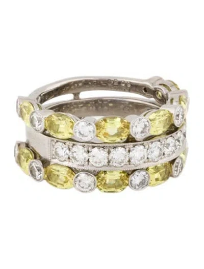 Pre-owned Ring 18k 4.33ctw Sapphire & Diamond Cocktail  In Multi