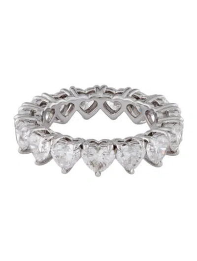 Pre-owned Ring 18k 4.62ctw Diamond Heart Eternity  In Multicolor