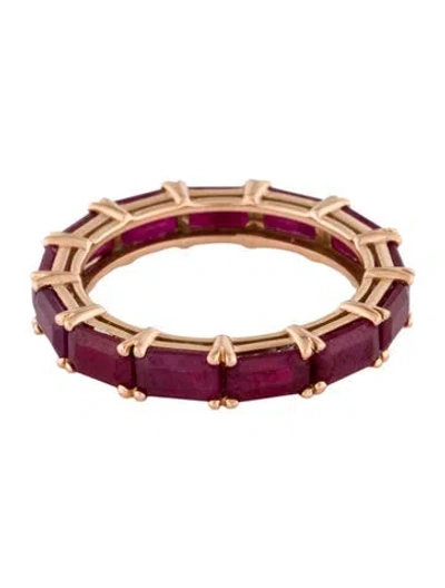 Pre-owned Ring 18k 4.68ctw Ruby Eternity Band In Multi
