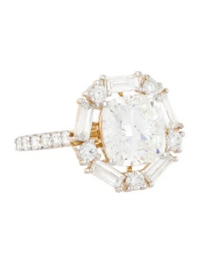 Pre-owned Ring 18k 5.05ctw Lab-grown Diamond Cocktail  In Multi