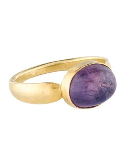 Pre-owned Ring 18k 5.31ct Sapphire Cocktail  In Multi