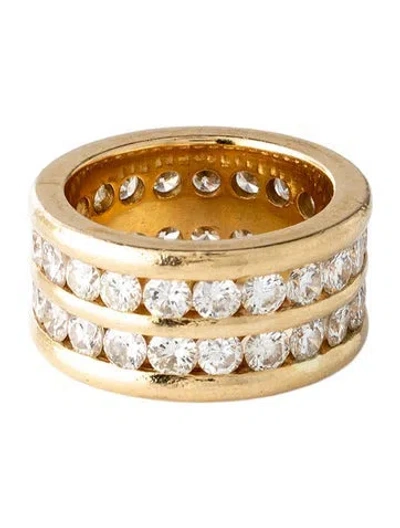 Pre-owned Ring 18k 5.46ctw Diamond Eternity Band  In Multicolor