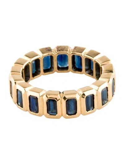 Pre-owned Ring 18k 5.71ctw Sapphire Eternity Band In Multi