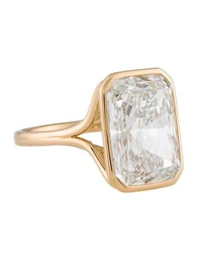Pre-owned Ring 18k 6.07ct Lab-grown Diamond Solitaire Cocktail  In Multi