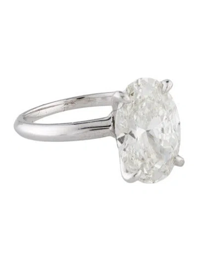 Pre-owned Ring 18k 6.29ct Lab-grown Diamond Engagement  In Multi