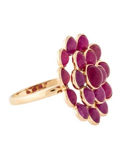 Pre-owned Ring 18k 6.65ctw Ruby Cocktail  In Multi